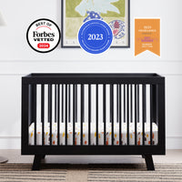 Hudson 3-in-1 Convertible Crib with Toddler Bed Conversion Kit - Black