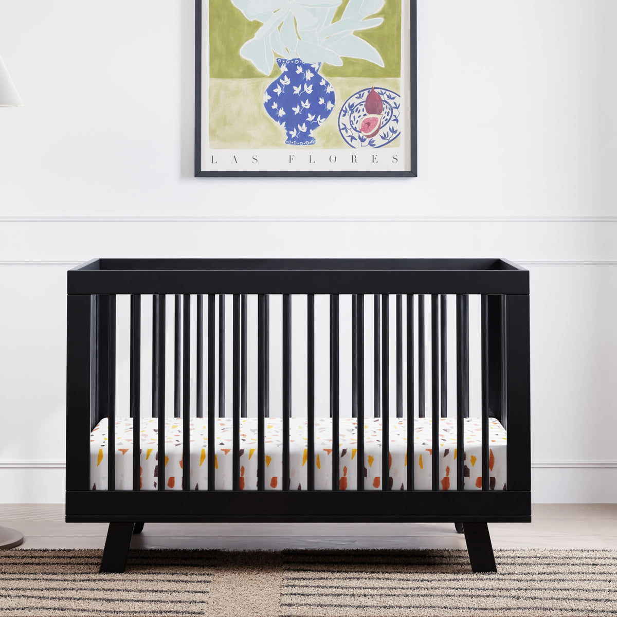 Hudson 3-in-1 Convertible Crib with Toddler Bed Conversion Kit - Black