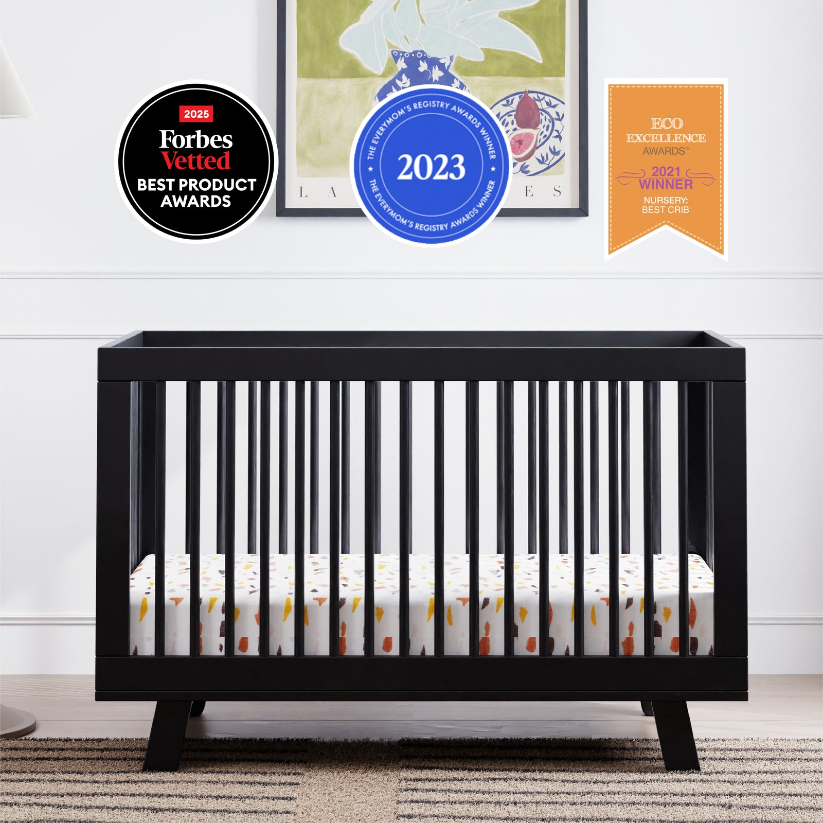 Hudson 3-in-1 Convertible Crib with Toddler Bed Conversion Kit