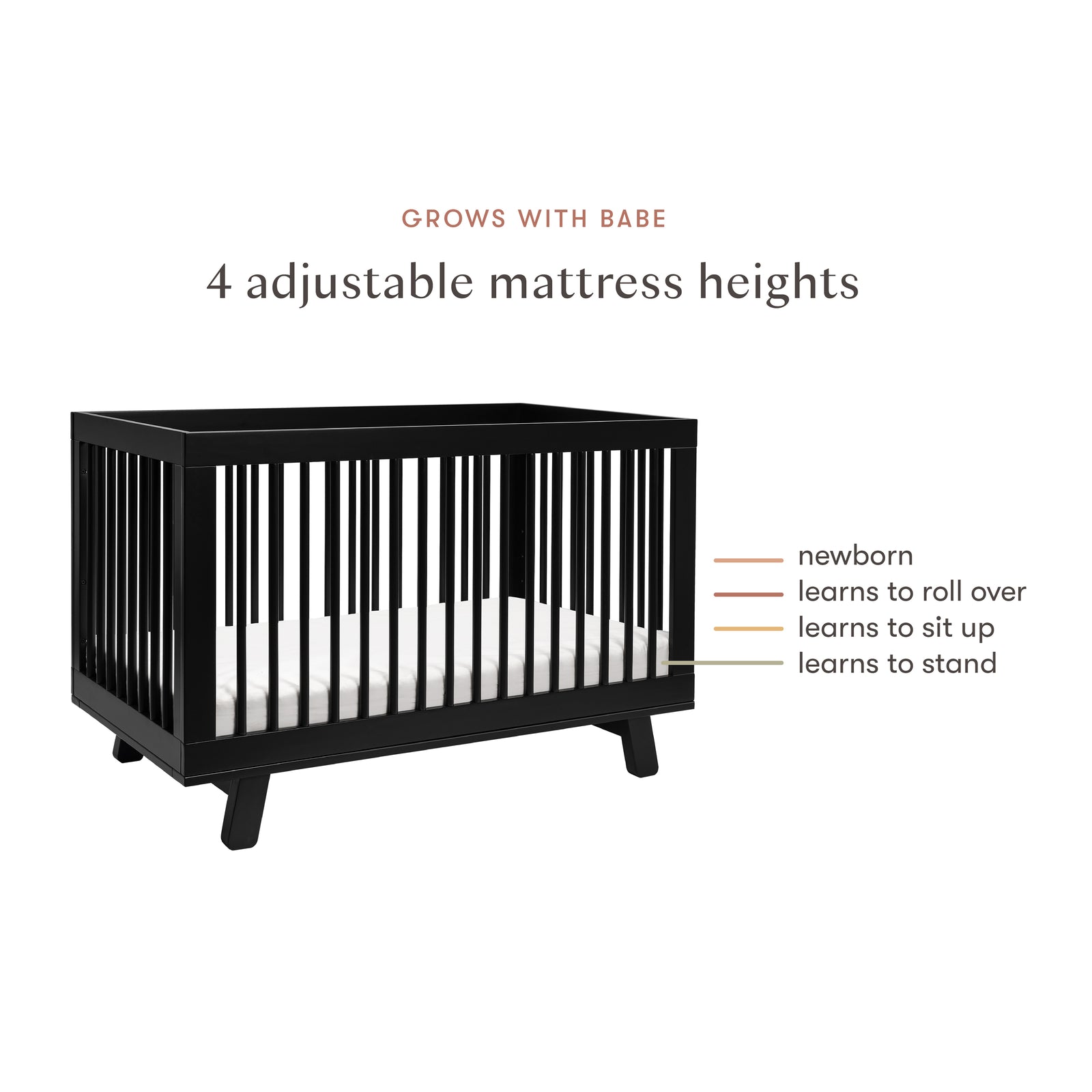 Hudson 3-in-1 Convertible Crib with Toddler Bed Conversion Kit