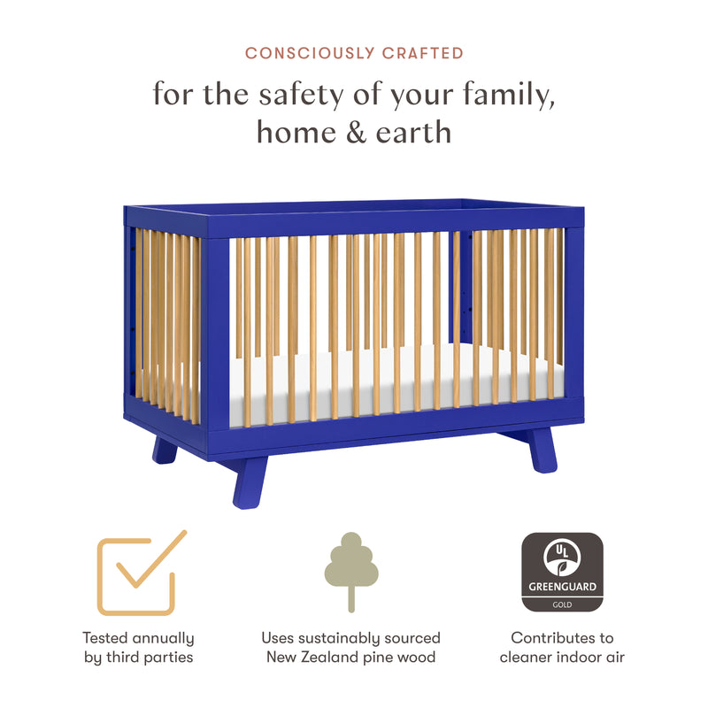 Hudson 3-in-1 Convertible Crib with Toddler Bed Conversion Kit