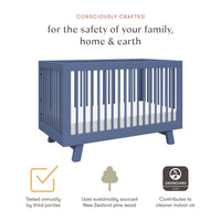 Hudson 3-in-1 Convertible Crib with Toddler Bed Conversion Kit