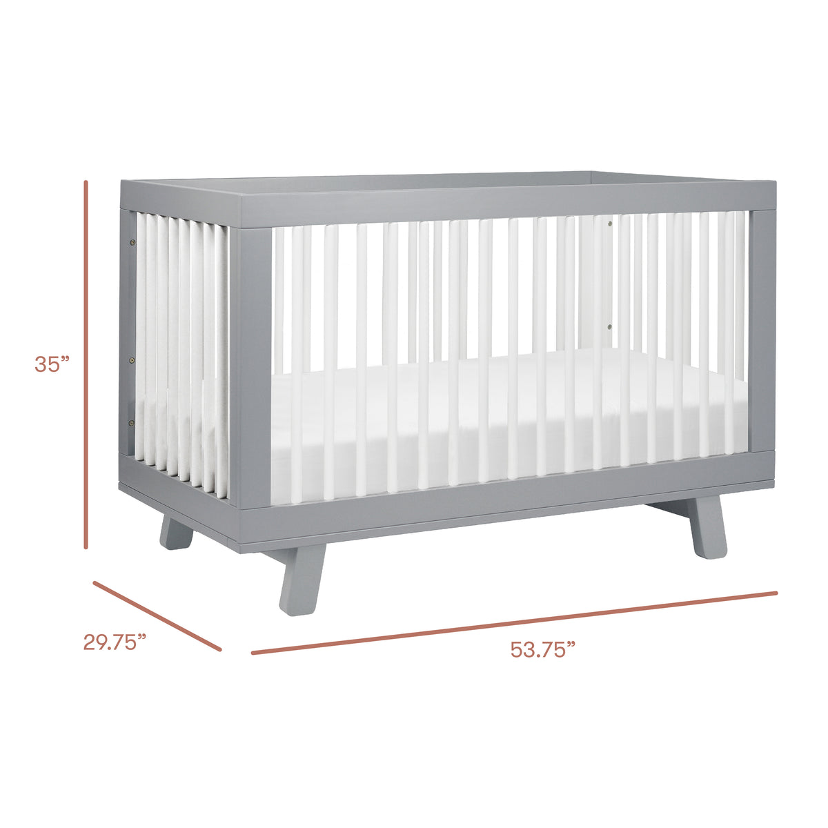 Hudson 3-in-1 Convertible Crib with Toddler Bed Conversion Kit