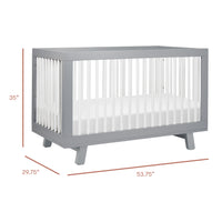 Hudson 3-in-1 Convertible Crib with Toddler Bed Conversion Kit - Gray/White