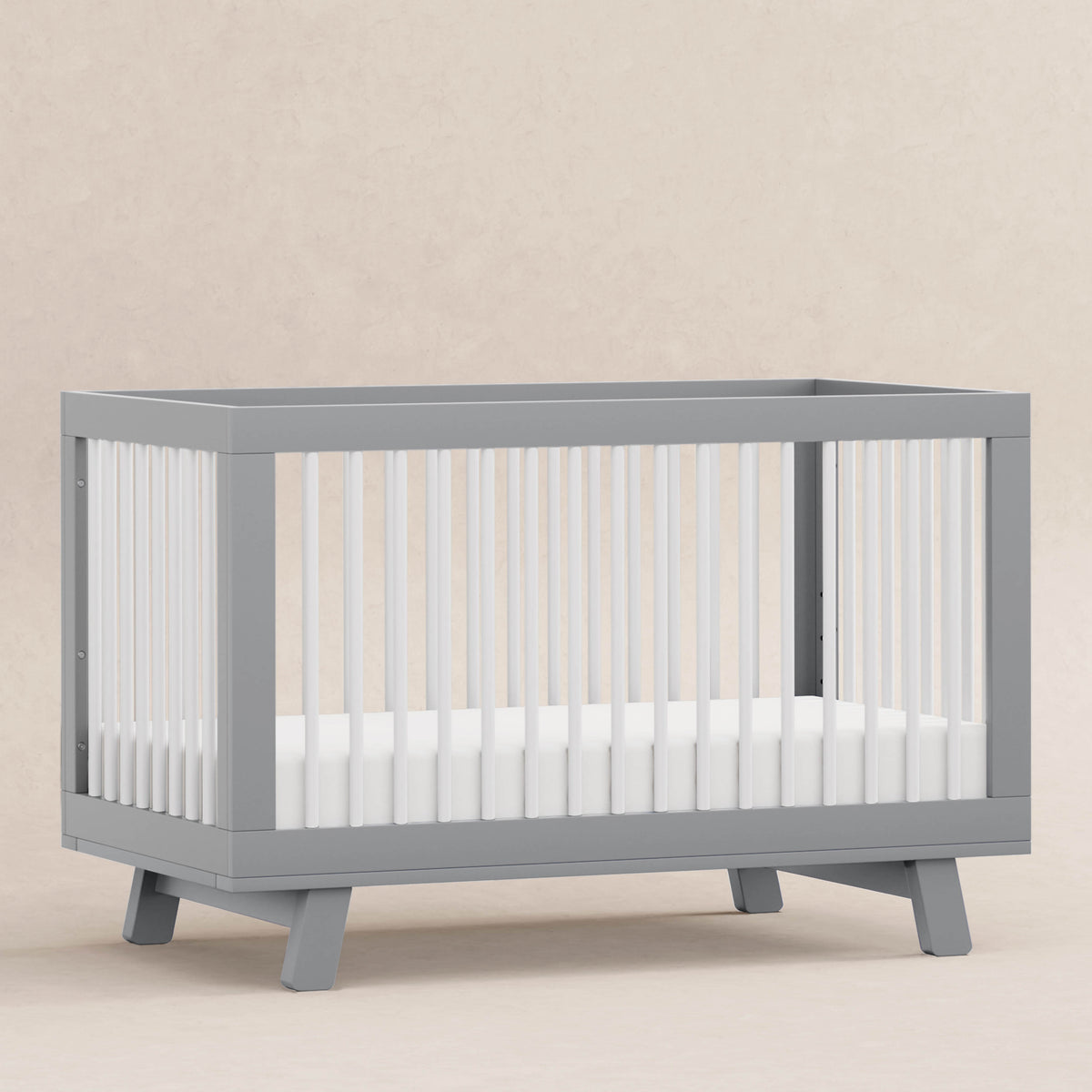 Hudson 3-in-1 Convertible Crib with Toddler Bed Conversion Kit - Gray/White