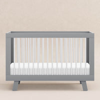 Hudson 3-in-1 Convertible Crib with Toddler Bed Conversion Kit - Gray/White