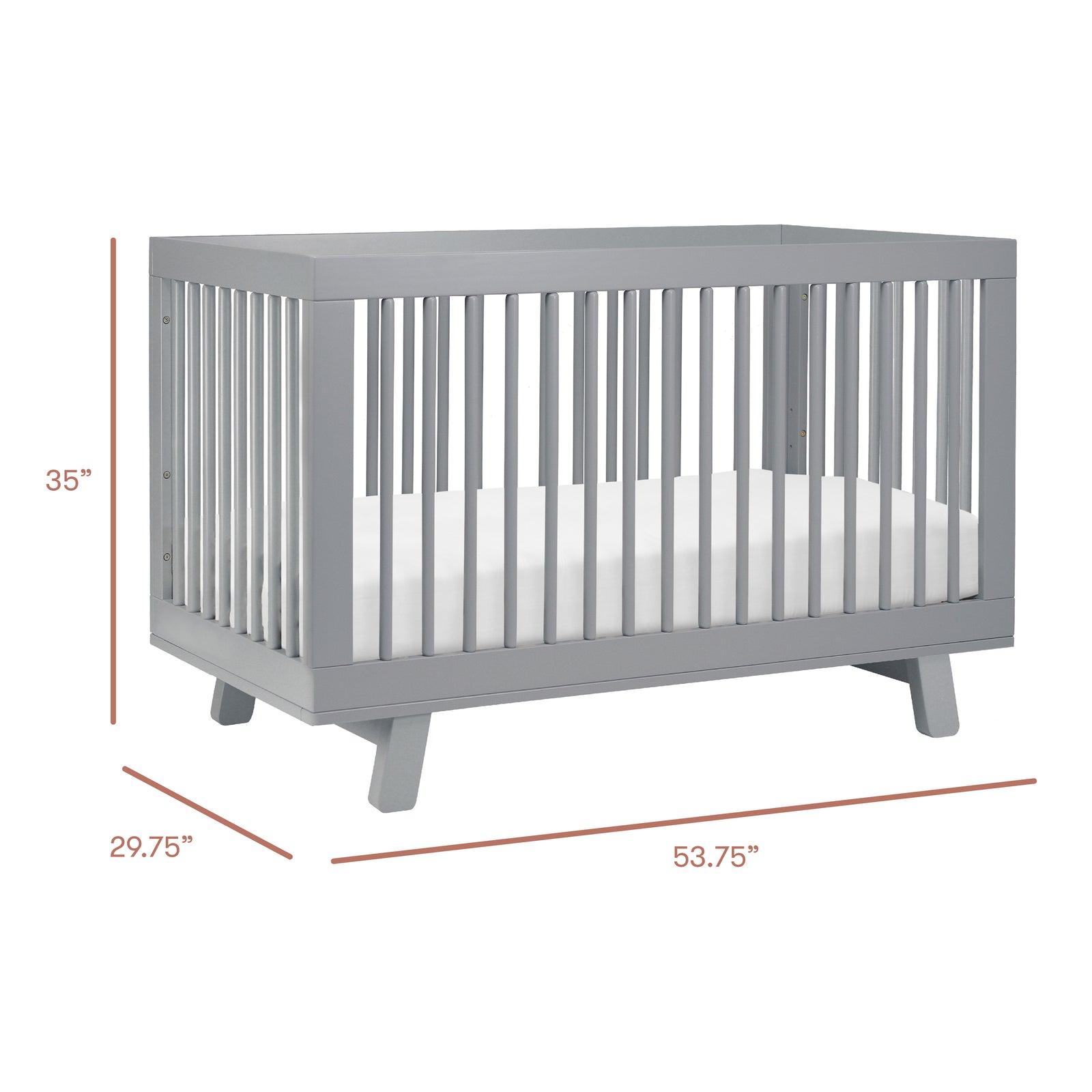 Hudson 3-in-1 Convertible Crib with Toddler Bed Conversion Kit