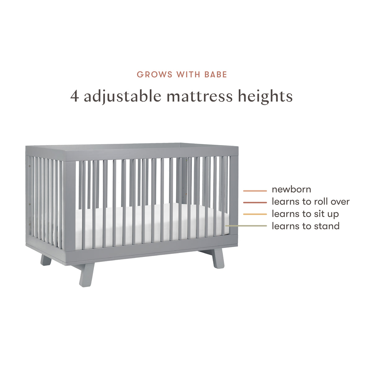 Hudson 3-in-1 Convertible Crib with Toddler Bed Conversion Kit