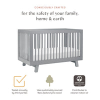 Hudson 3-in-1 Convertible Crib with Toddler Bed Conversion Kit