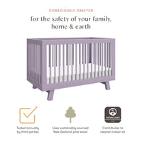 Hudson 3-in-1 Convertible Crib with Toddler Bed Conversion Kit