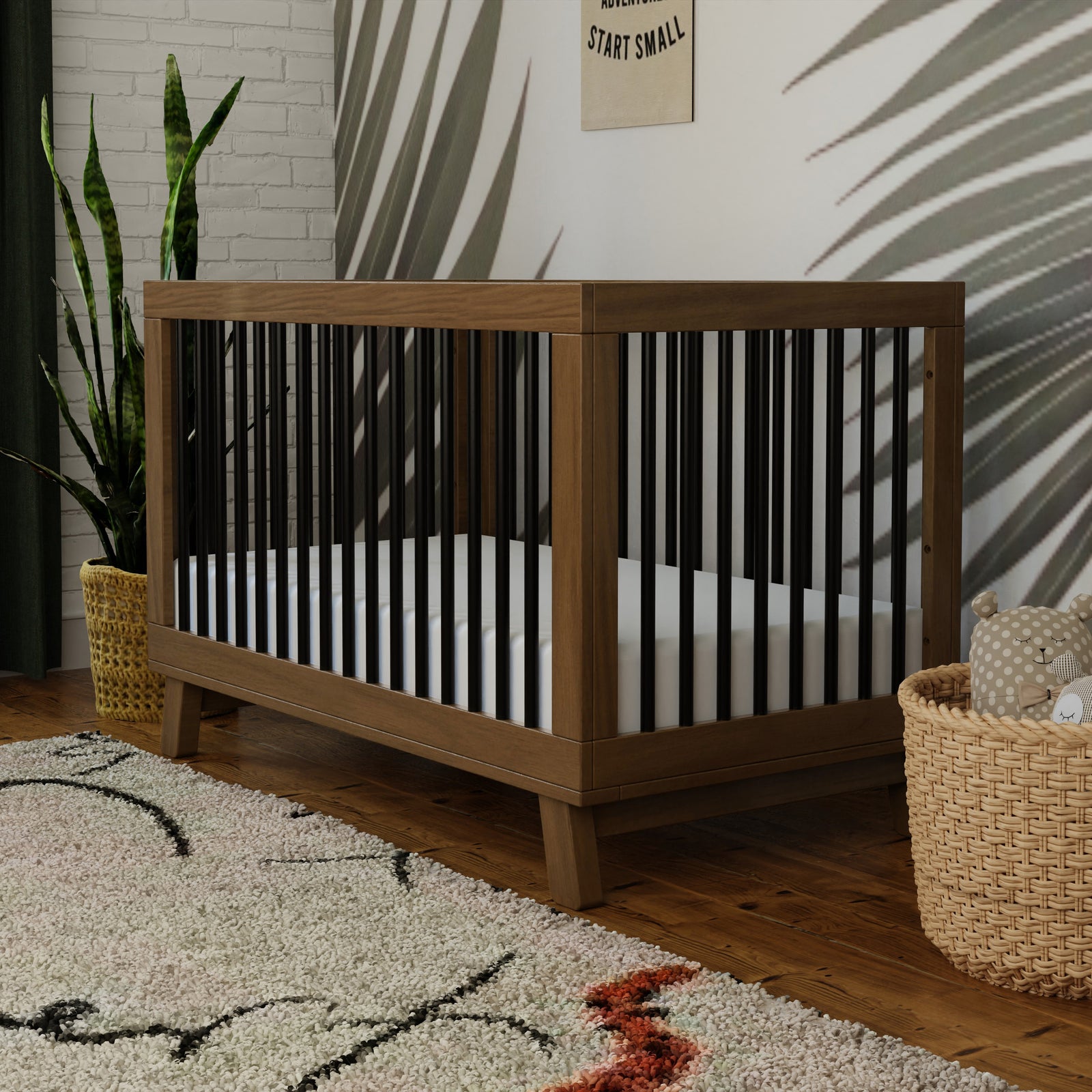 Hudson 3-in-1 Convertible Crib with Toddler Bed Conversion Kit
