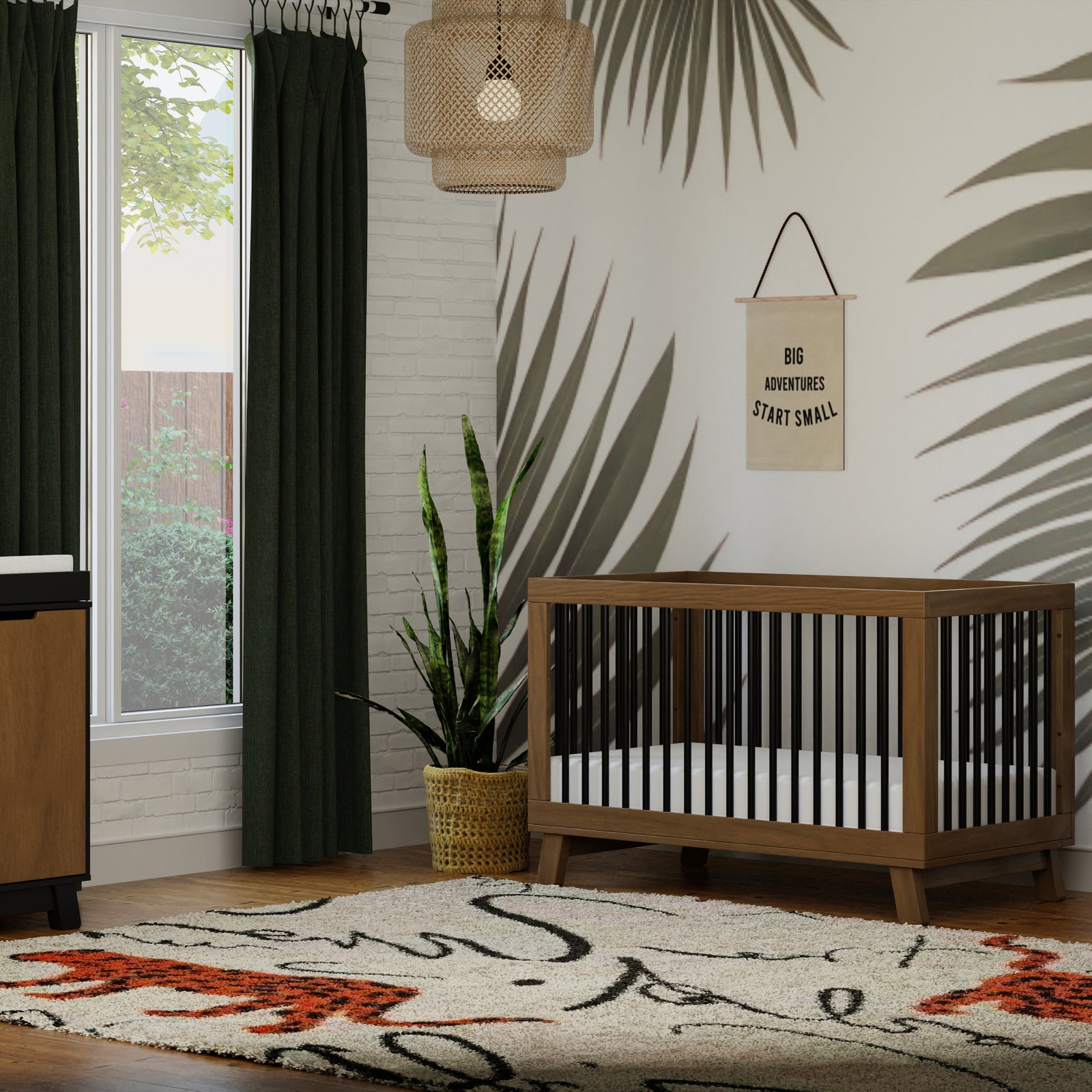 Hudson 3-in-1 Convertible Crib with Toddler Bed Conversion Kit