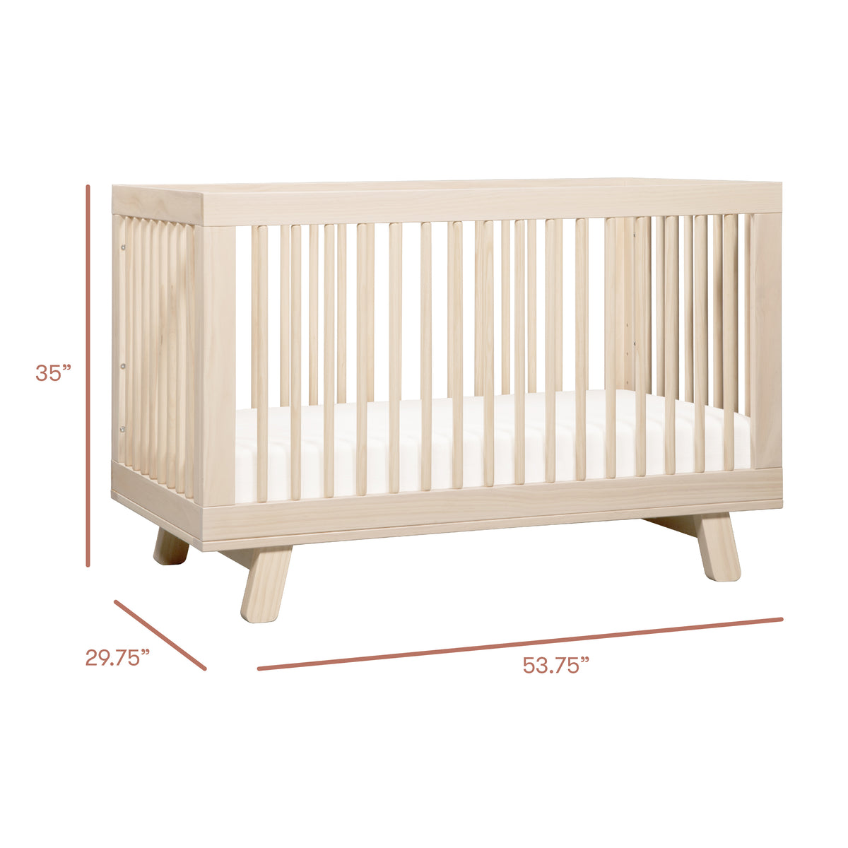 Hudson 3-in-1 Convertible Crib with Toddler Bed Conversion Kit - Washed Natural