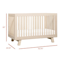 Hudson 3-in-1 Convertible Crib with Toddler Bed Conversion Kit - Washed Natural