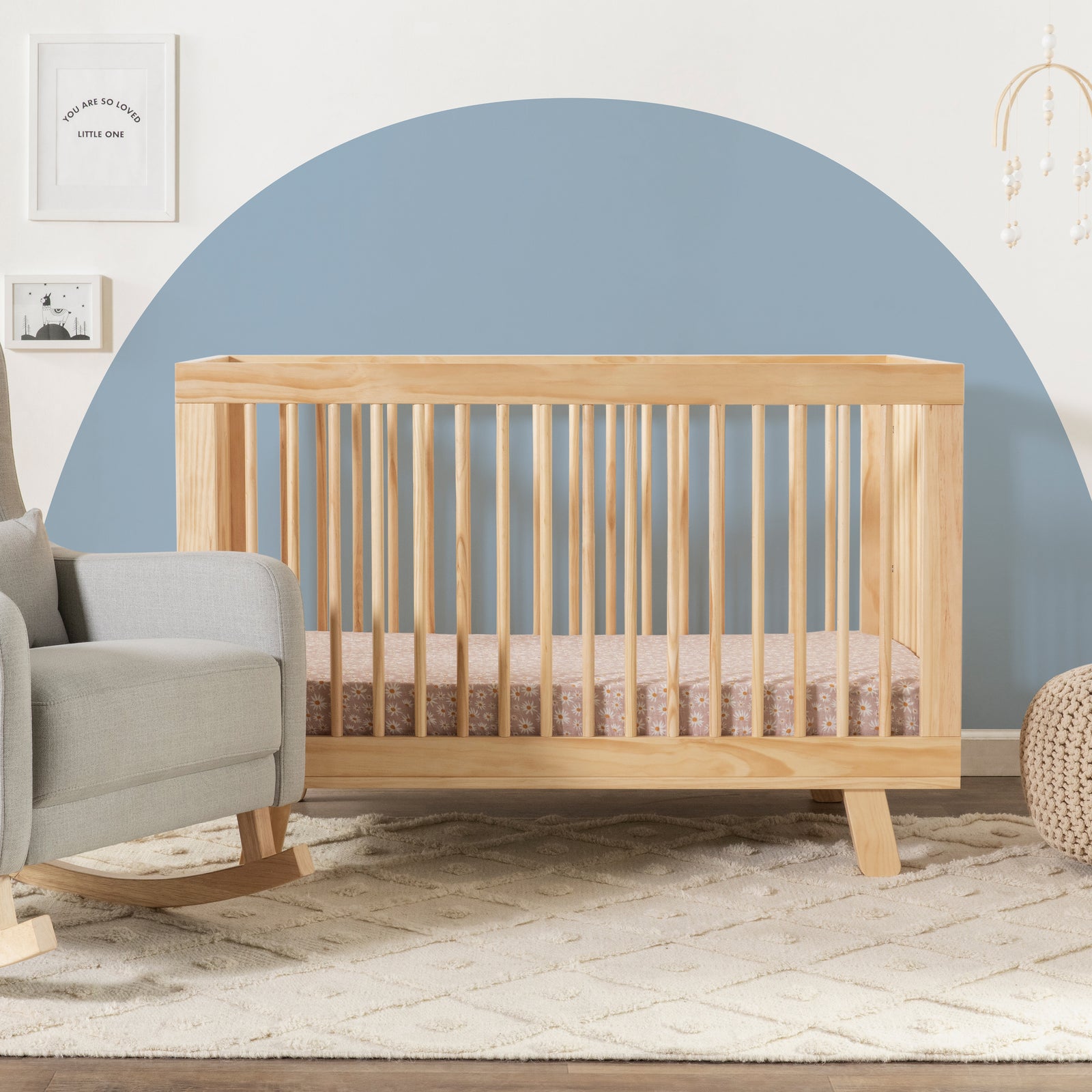 Hudson 3-in-1 Convertible Crib with Toddler Bed Conversion Kit