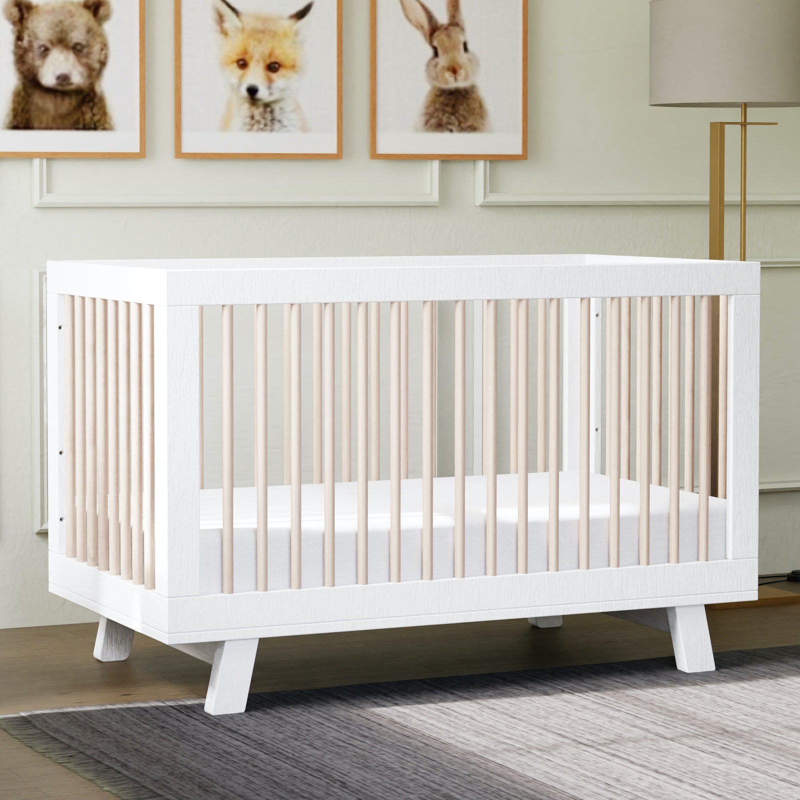 Hudson 3-in-1 Convertible Crib with Toddler Bed Conversion Kit