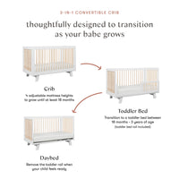 Hudson 3-in-1 Convertible Crib with Toddler Bed Conversion Kit