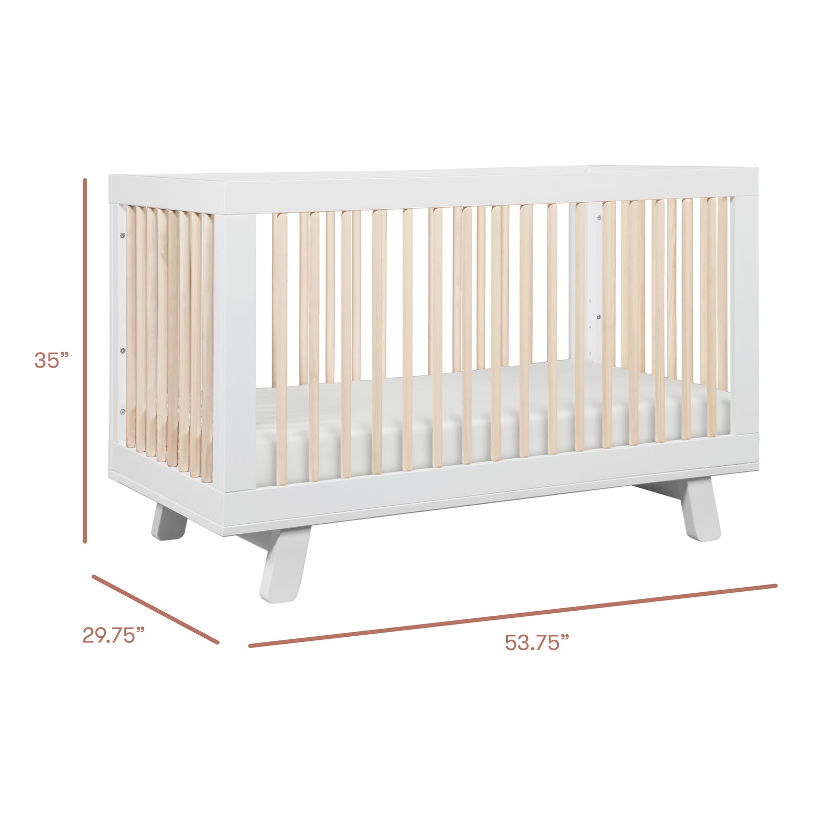Hudson 3-in-1 Convertible Crib with Toddler Bed Conversion Kit