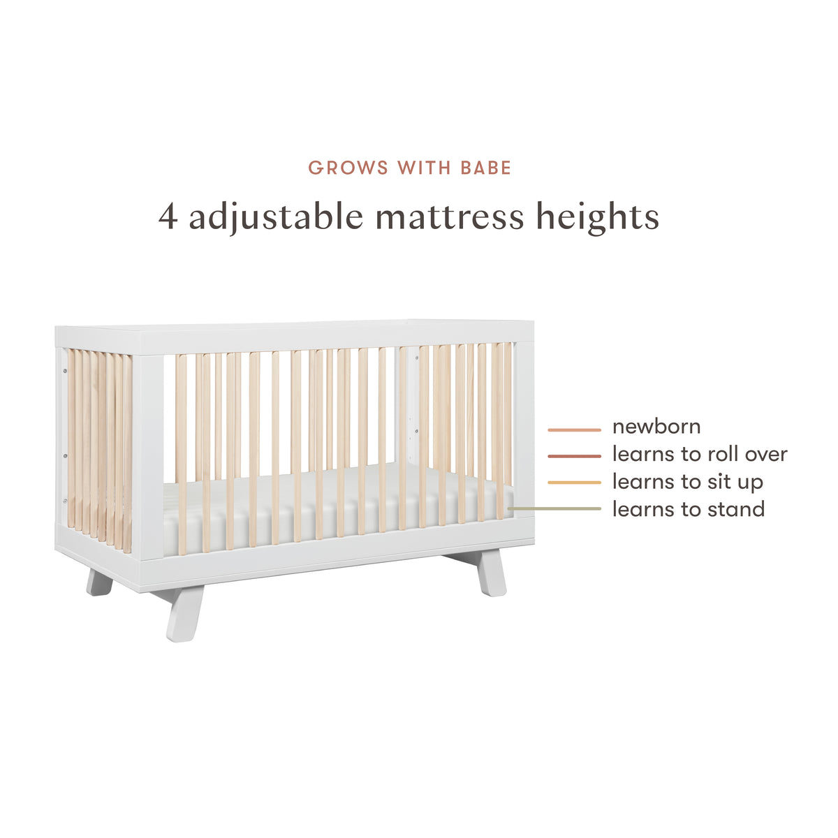 Hudson 3-in-1 Convertible Crib with Toddler Bed Conversion Kit