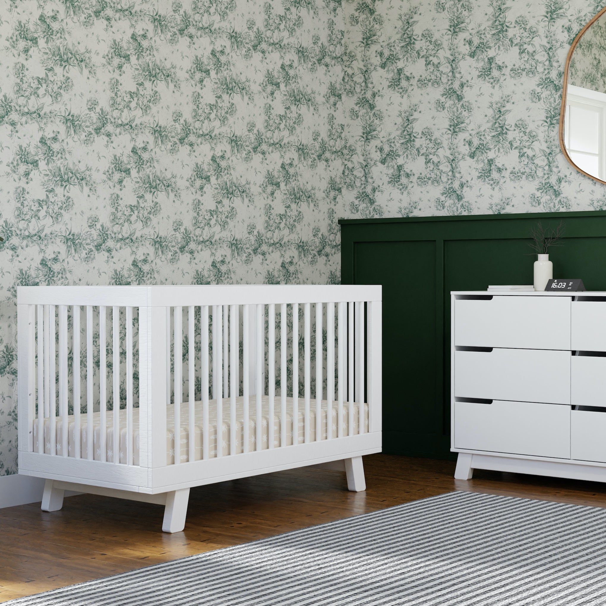 Babyletto hudson crib grey and white sales