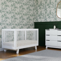 Hudson 3-in-1 Convertible Crib with Toddler Bed Conversion Kit - White