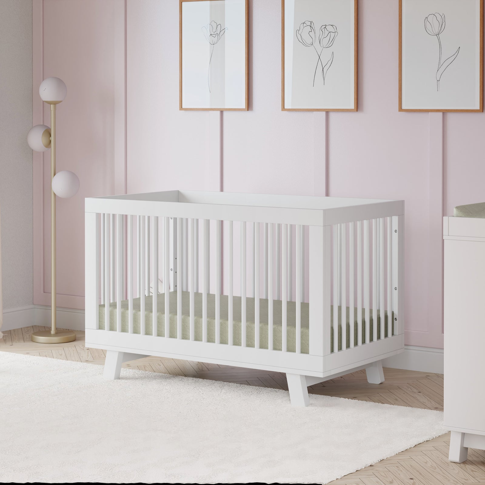 Hudson 3-in-1 Convertible Crib with Toddler Bed Conversion Kit