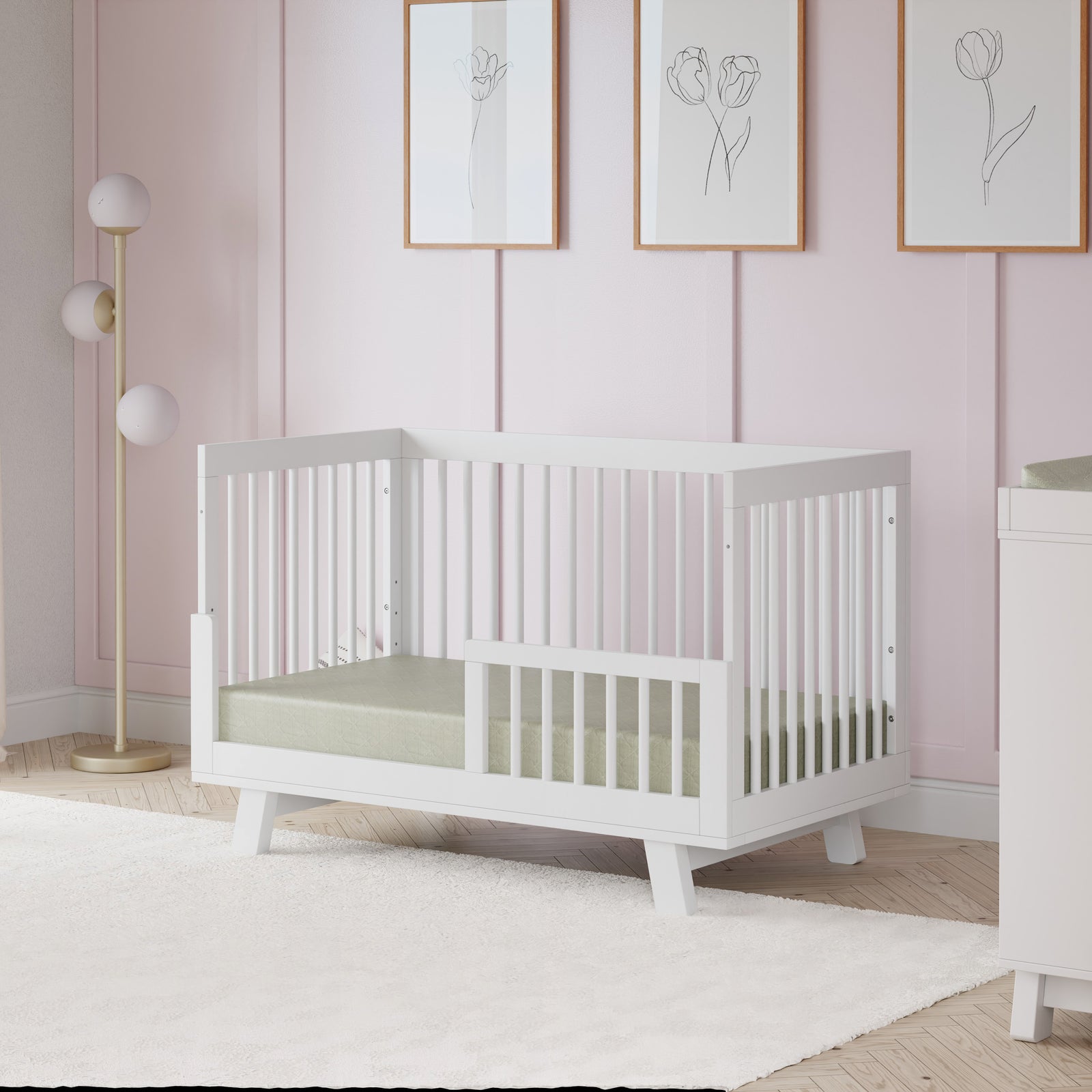 Hudson 3-in-1 Convertible Crib with Toddler Bed Conversion Kit