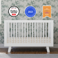Hudson 3-in-1 Convertible Crib with Toddler Bed Conversion Kit - White