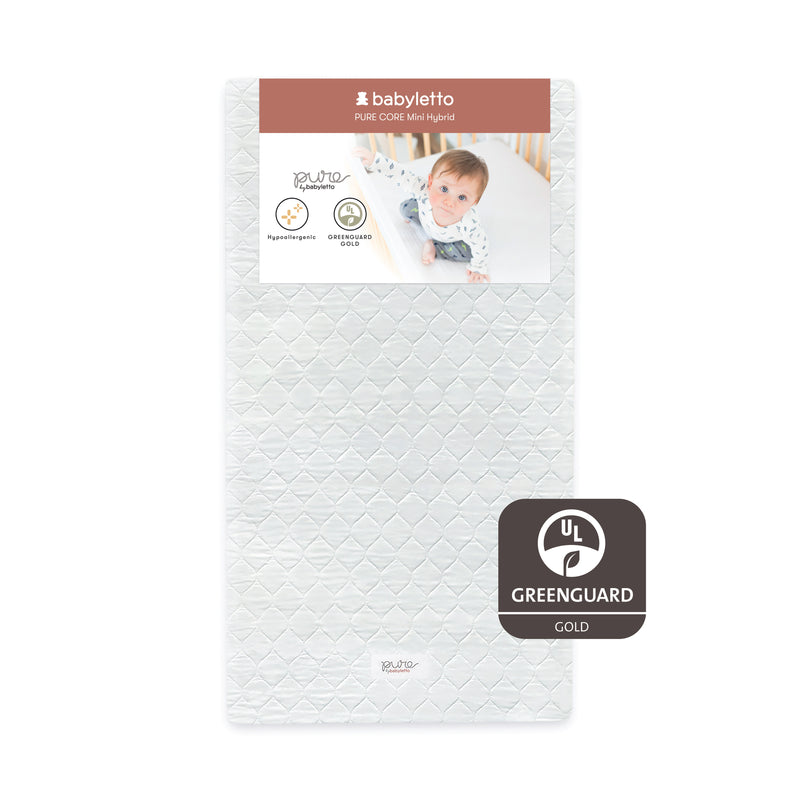 Pure Core Lightweight Mini Crib Mattress + Hybrid Quilted Waterproof Cover