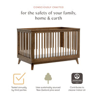 Scoot 3-in-1 Convertible Crib with Toddler Bed Conversion Kit - Natural Walnut