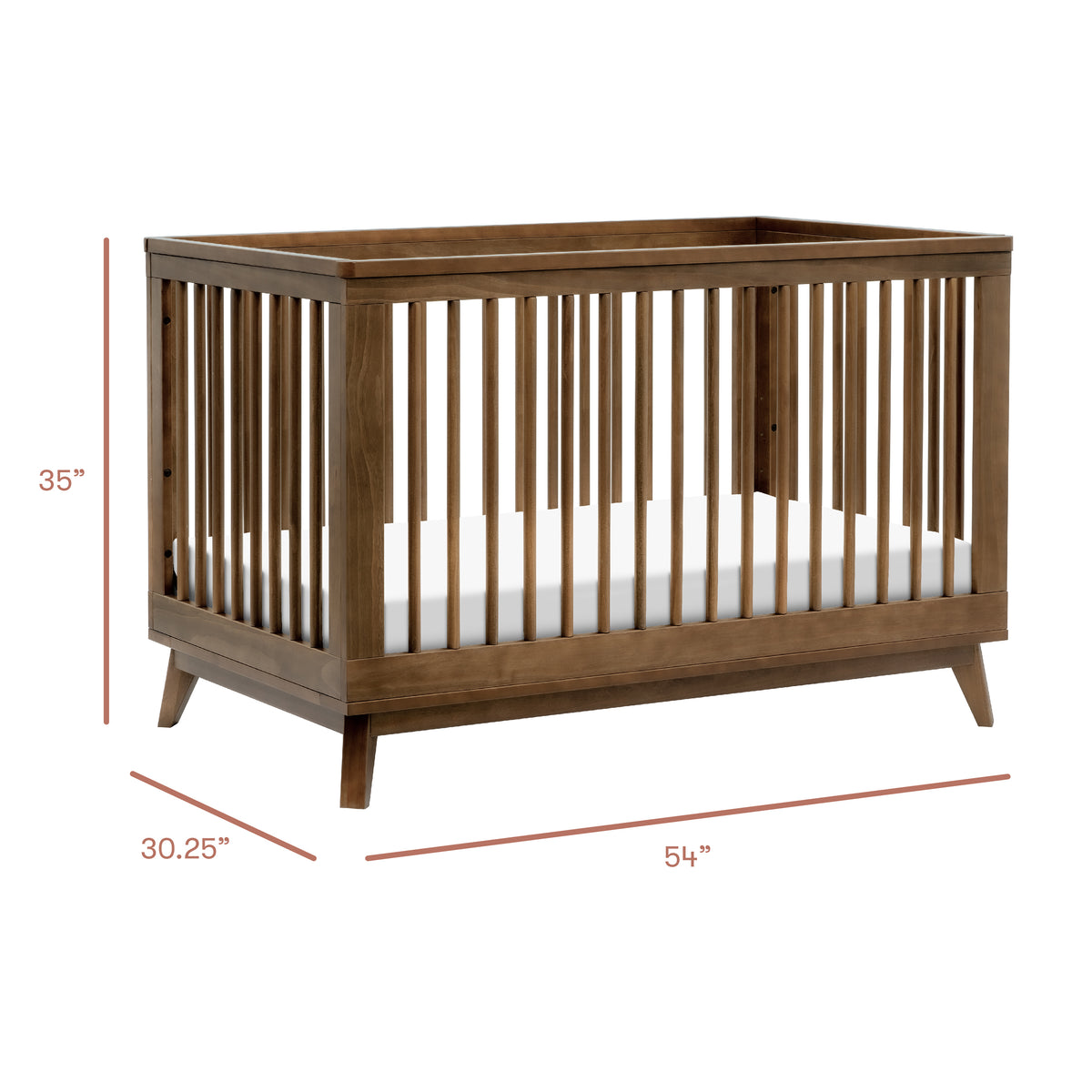 Scoot 3-in-1 Convertible Crib with Toddler Bed Conversion Kit - Natural Walnut