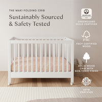Maki Portable Folding Crib with Toddler Bed Conversion Kit