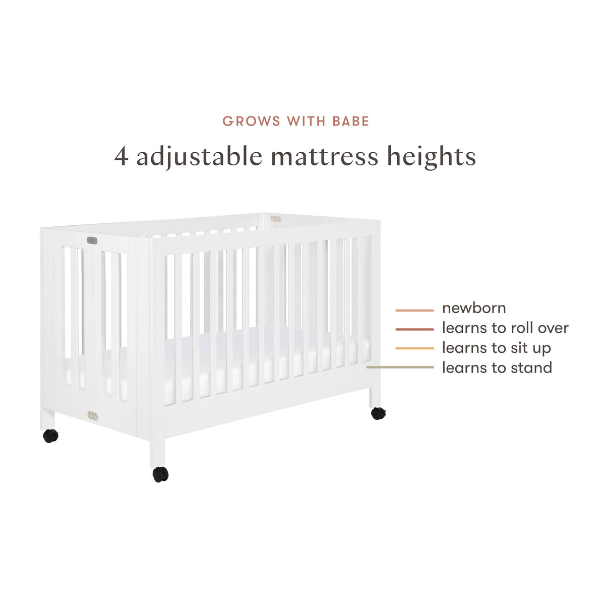 Maki Portable Folding Crib with Toddler Bed Conversion Kit