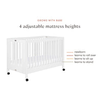 Maki Portable Folding Crib with Toddler Bed Conversion Kit