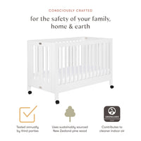 Maki Portable Folding Crib with Toddler Bed Conversion Kit