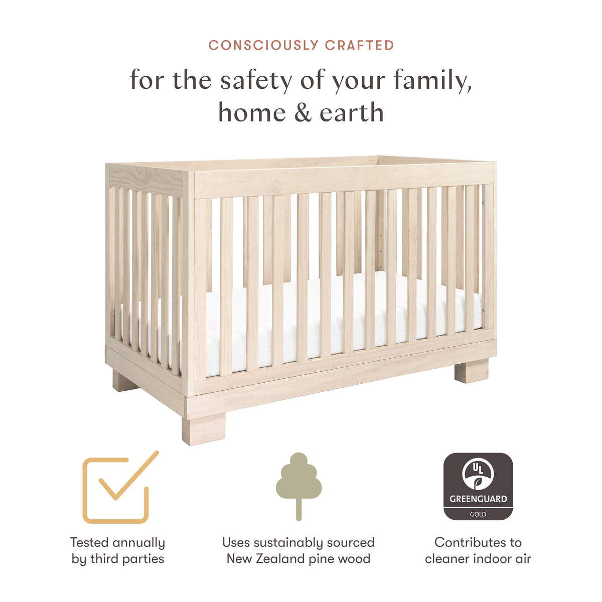 Modo 3-in-1 Convertible Crib with Toddler Bed Conversion Kit