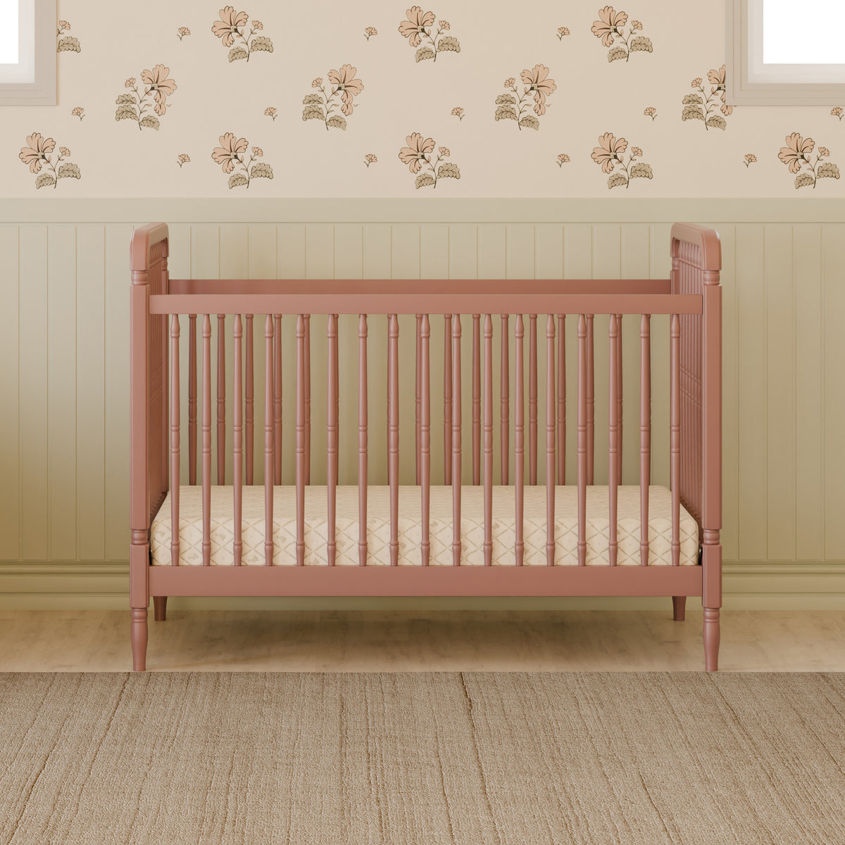 Namesake Liberty 3-in-1 Convertible Spindle Crib with Toddler Bed Conversion Kit
