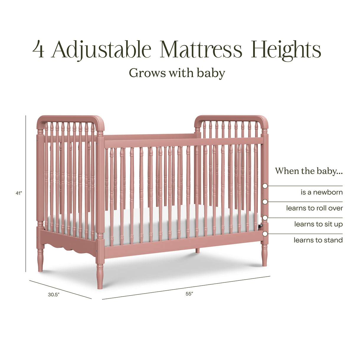 Namesake Liberty 3-in-1 Convertible Spindle Crib with Toddler Bed Conversion Kit