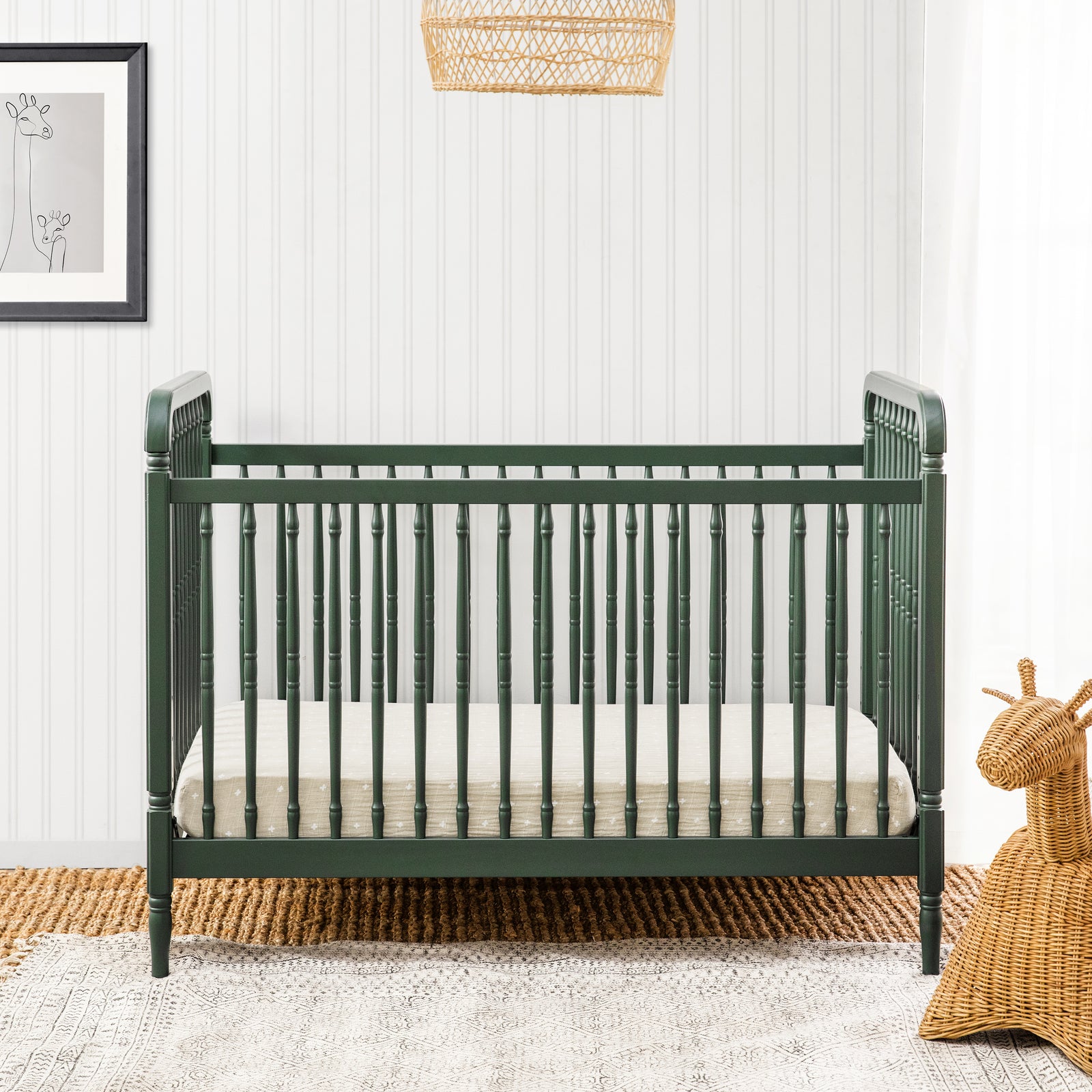 Namesake Liberty 3-in-1 Convertible Spindle Crib with Toddler Bed Conversion Kit