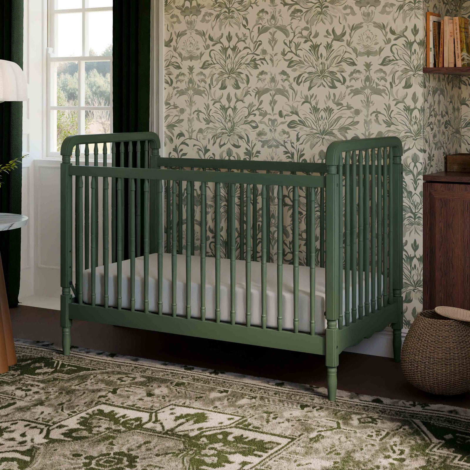 Namesake Liberty 3-in-1 Convertible Spindle Crib with Toddler Bed Conversion Kit