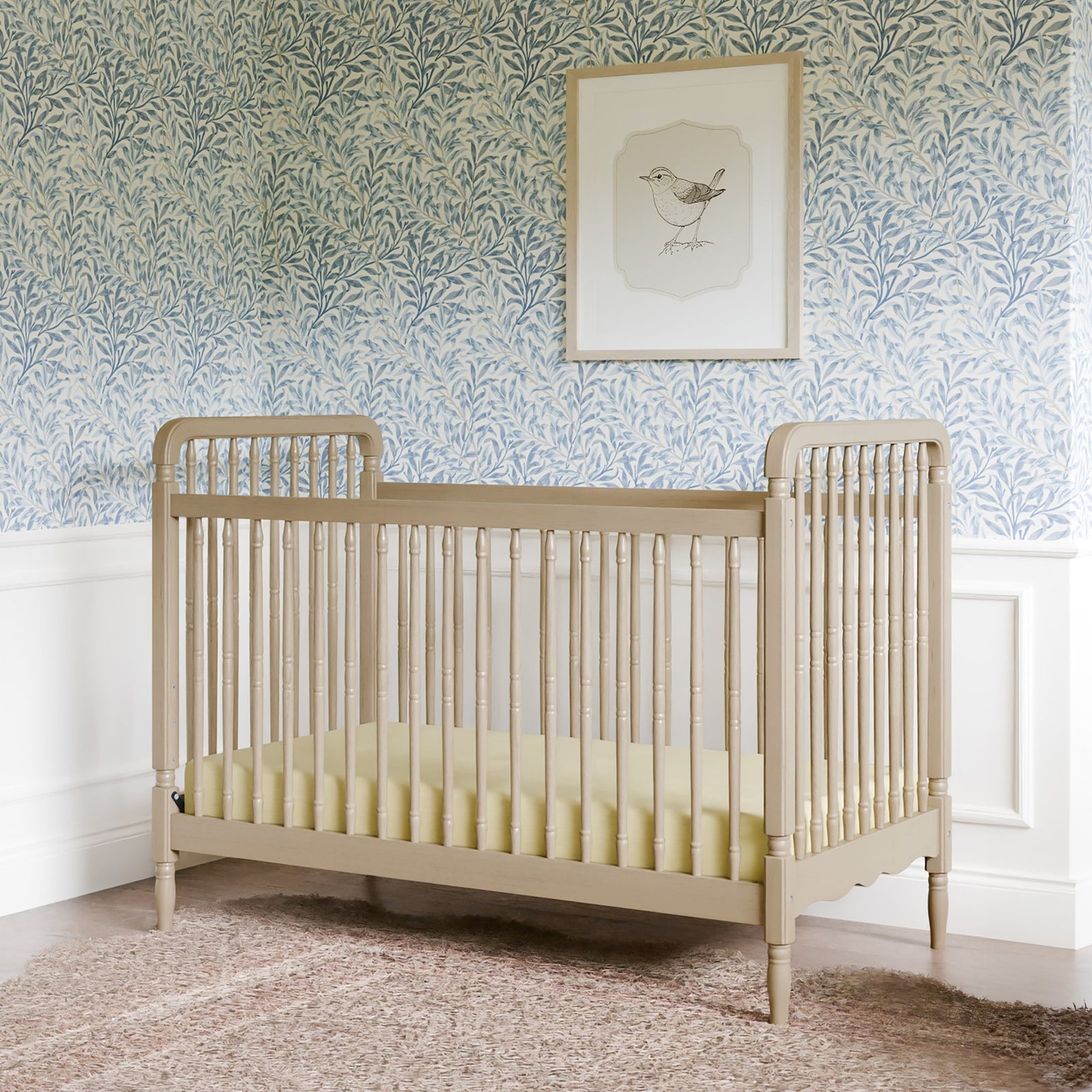 Namesake Liberty 3-in-1 Convertible Spindle Crib with Toddler Bed Conversion Kit