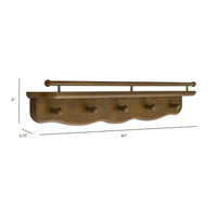 Liberty 31" Wall Shelf with Hooks