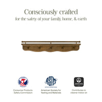 Liberty 31" Wall Shelf with Hooks
