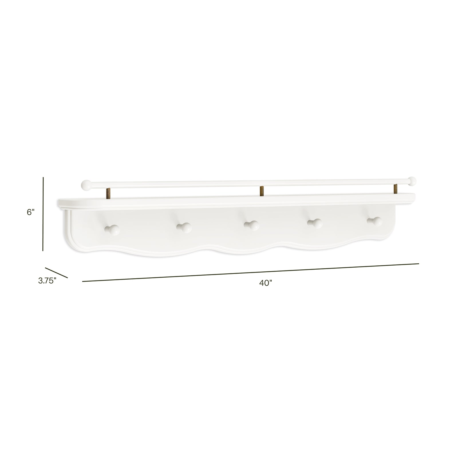 Liberty 31" Wall Shelf with Hooks