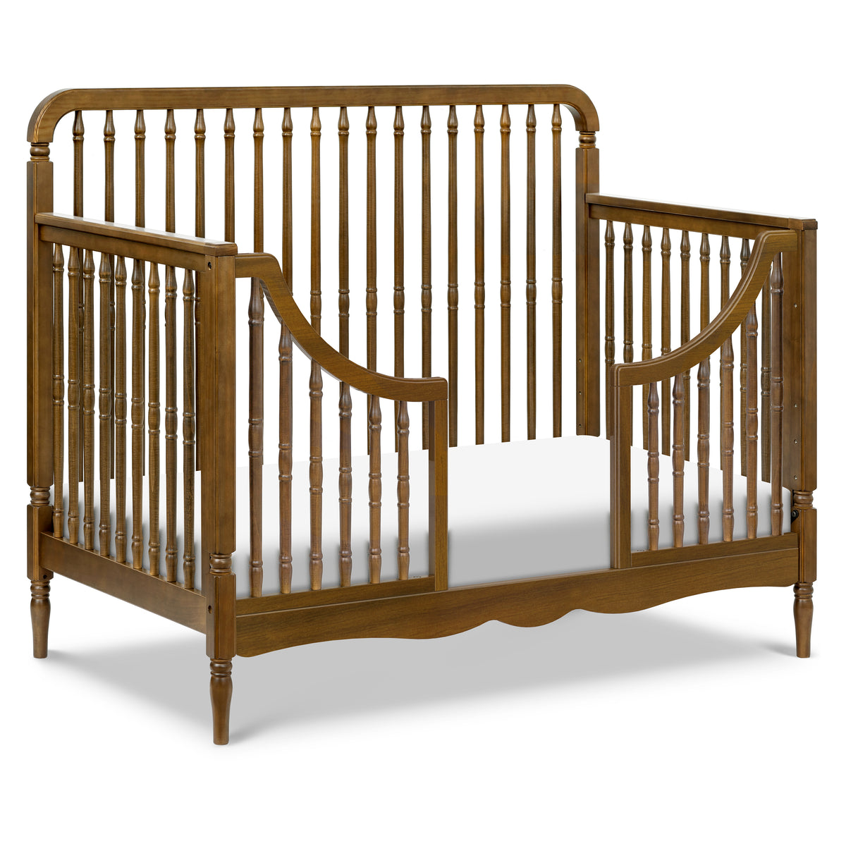 Liberty 4-in-1 Convertible Spindle Crib in Natural Walnut