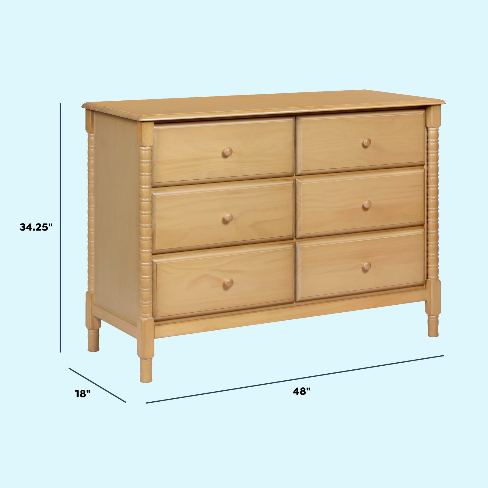 Jenny Lind Spindle 6-Drawer Dresser