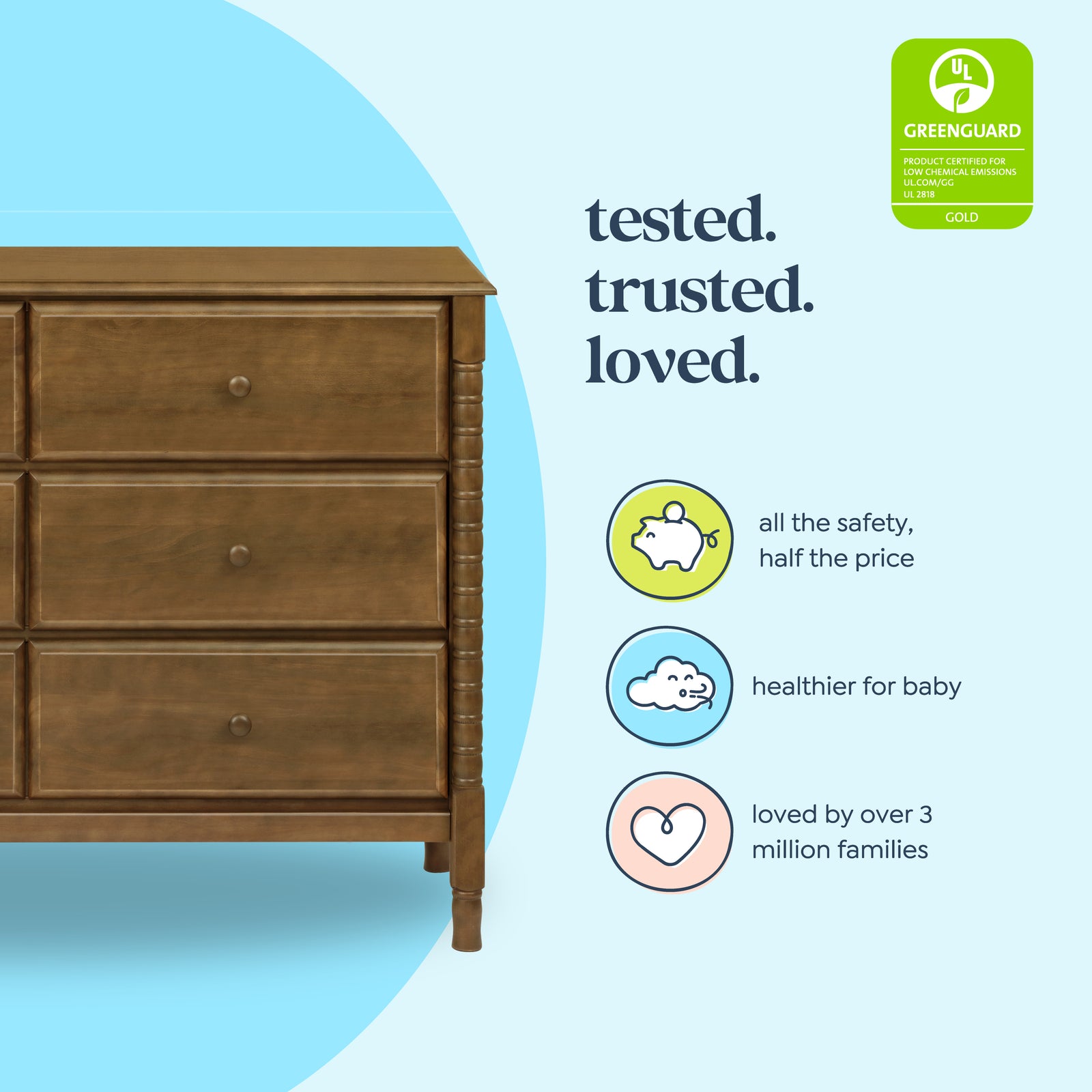 Jenny Lind Spindle 6-Drawer Dresser