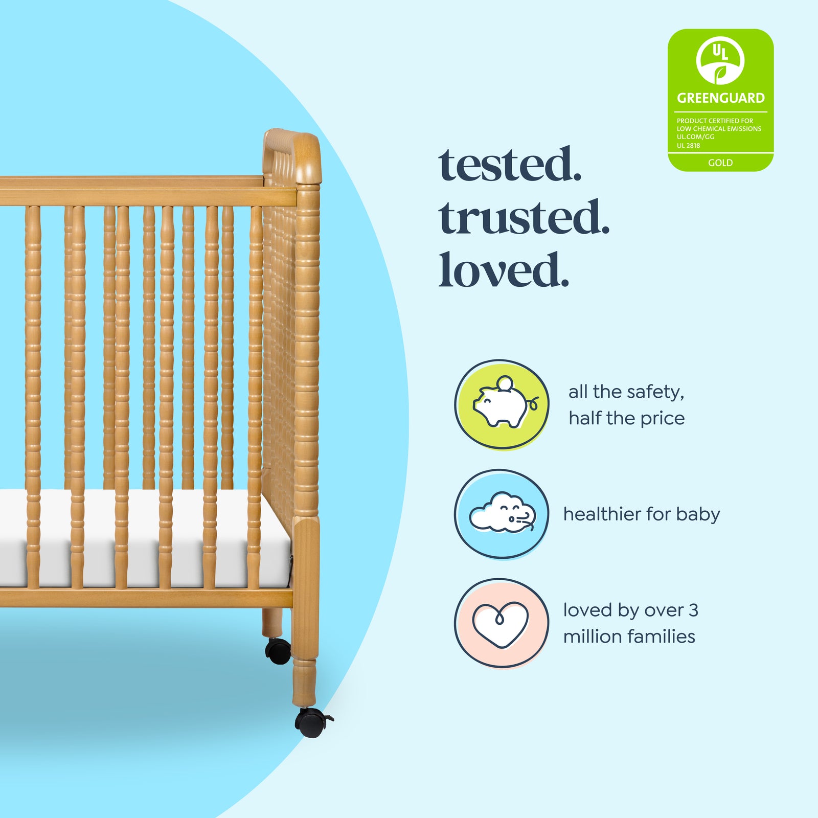 daVinci Jenny Lind 3-in-1 Convertible Mini Crib