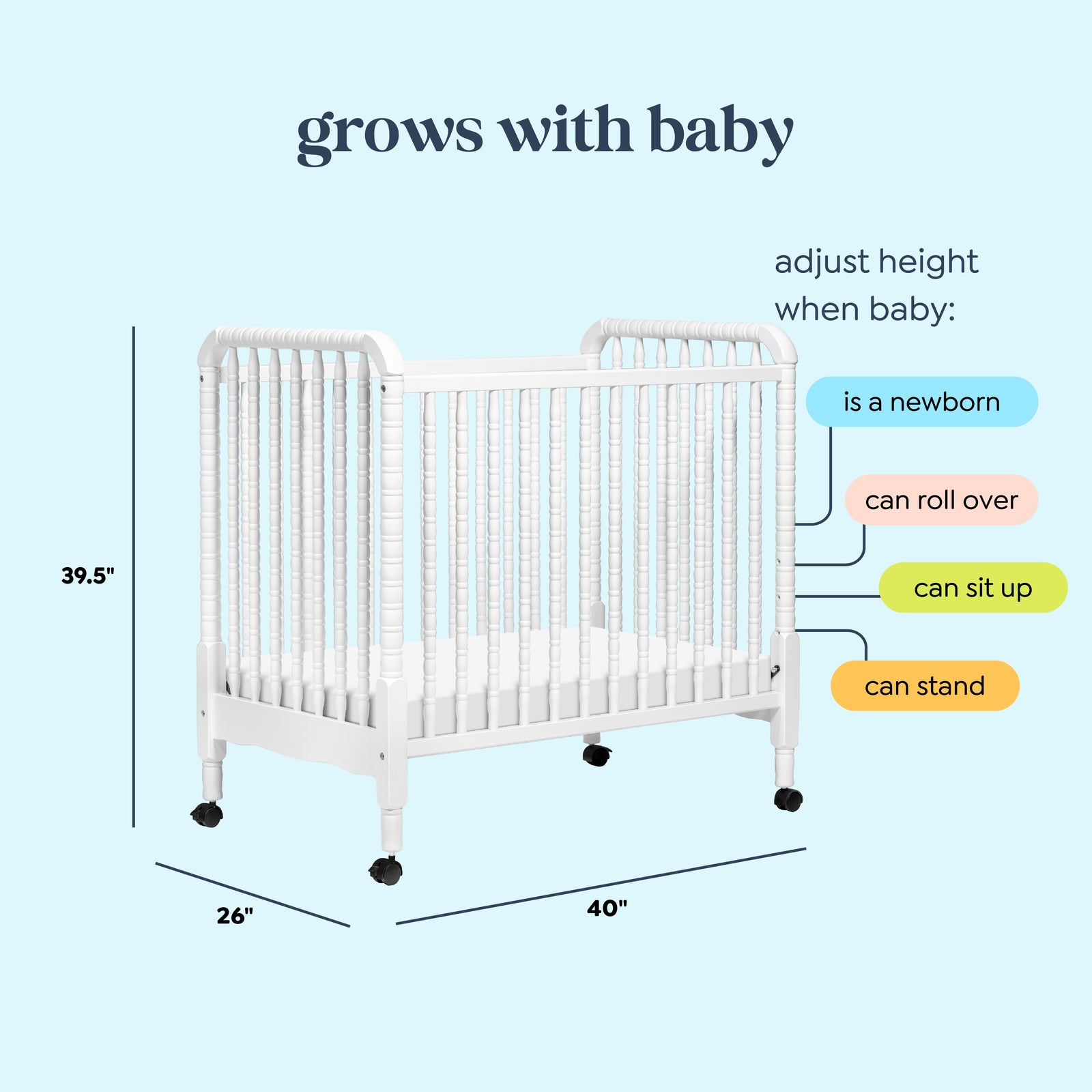 daVinci Jenny Lind 3-in-1 Convertible Mini Crib