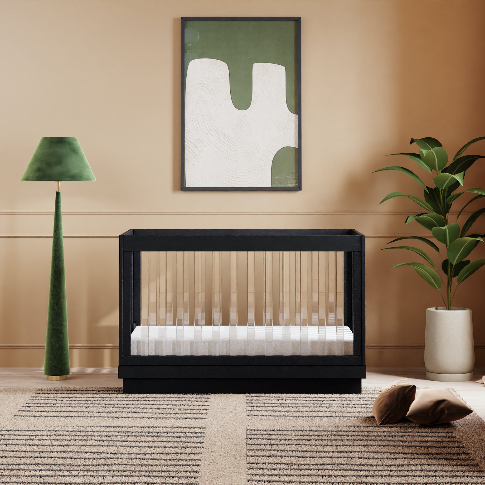 Harlow Acrylic 3 in 1 Convertible Crib with Toddler Bed Conversion